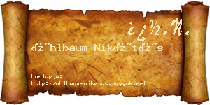 Öhlbaum Nikétás névjegykártya